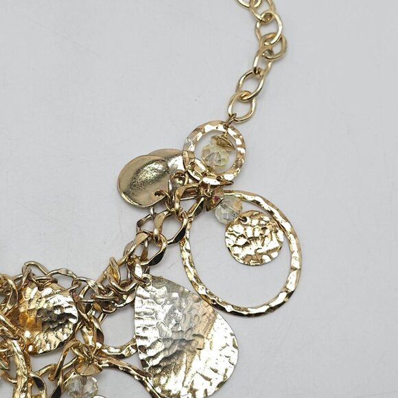 Gold Tone Hammered Disc Necklace By Laura Ashley - Picture 5 of 7